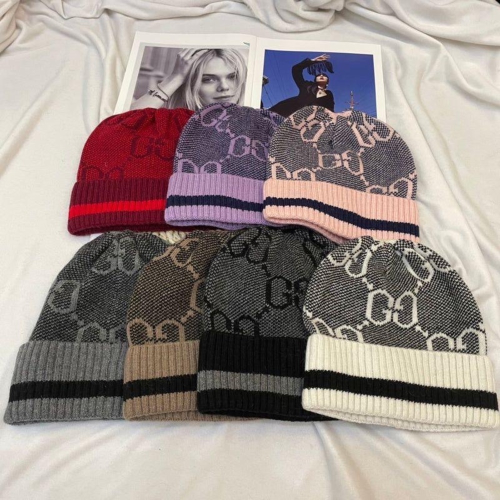 Gucci Women's Knit Beanie Collection - Red, Pink, Gray, Tan, Black, White